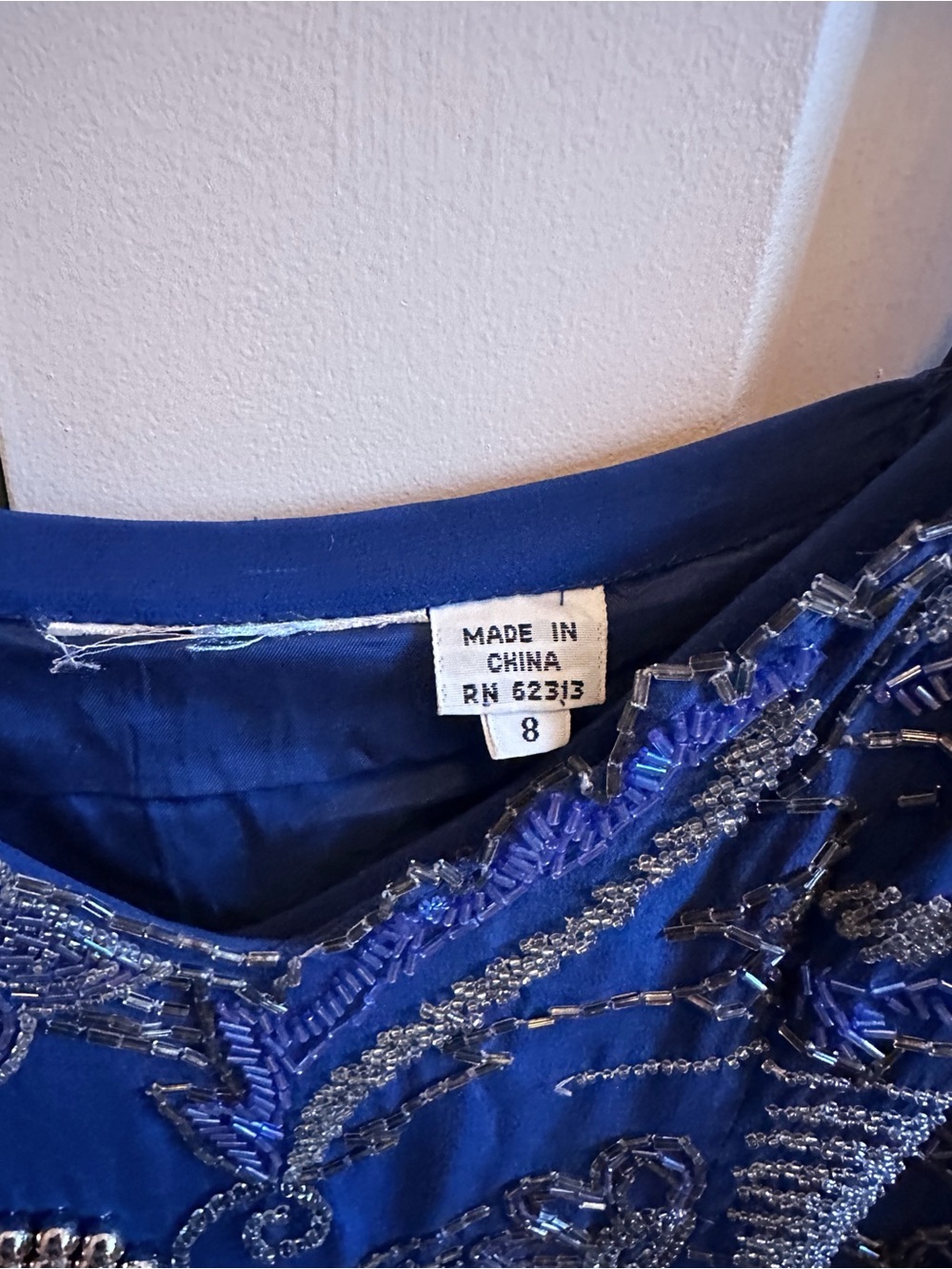 Vintage midnight blue beaded starry sky dress - Picture 6 of 7